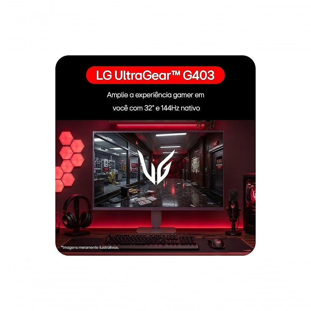 Monitor LG Ultragear 32G403B-B Tela VA FHD 32" 144Hz Preto Bivolt