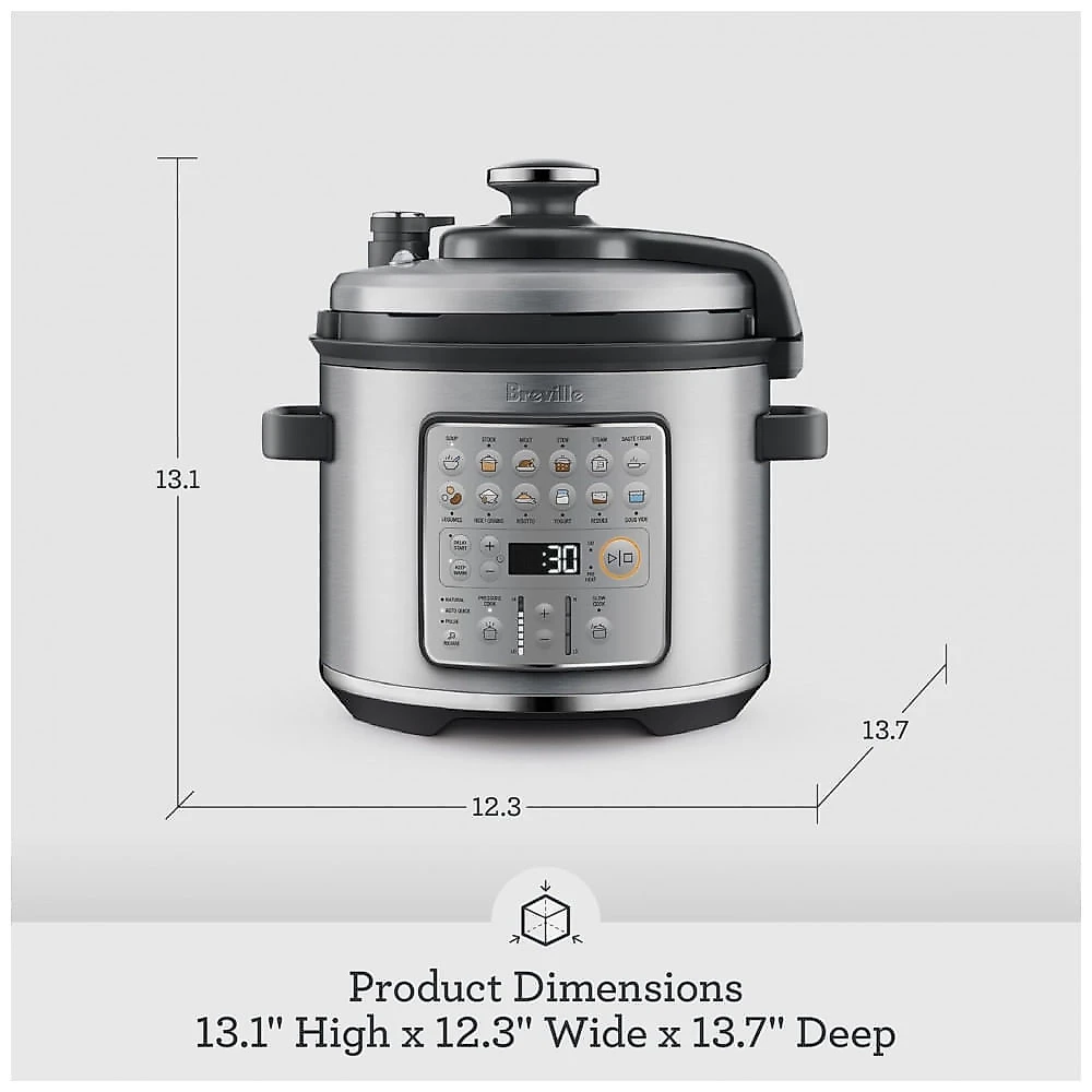 Panela de Pressão Breville Fast Slow Go BPR680BSS, Aço Inoxidável Escovado