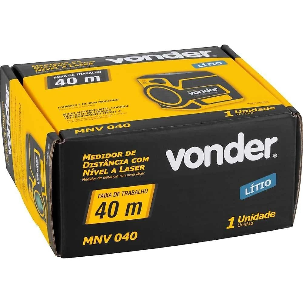 Medidor Laser Vonder Mnv040 40m 2 Linhas Laser Verde