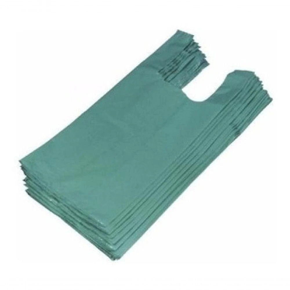 Sacola Plástica Reciclada Reforçada 40 X 50 3 kg com Fardo Aproximado 450 Unidades Verde Higipack