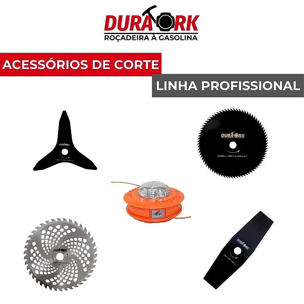 Roçadeira Lateral à Gasolina 5 em 1 DR620P5 Profissional Motor 2 Tempos 62CC 3HP 12500 RPM Easy