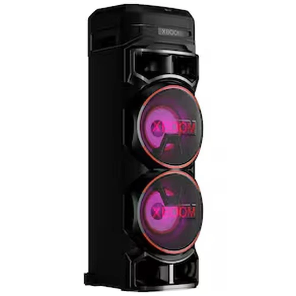 Torre de som lg xboom rnc9 com bluetooth, karaokê, entradas de microfone, guitarra e alto-falantes duplos