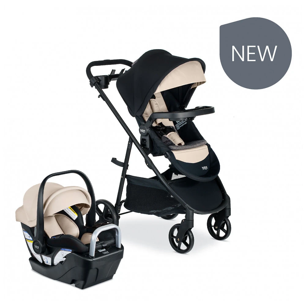 Carrinho de Bebê com Cadeira para Carro Britax Willow Brook S Travel System, Bege Areia