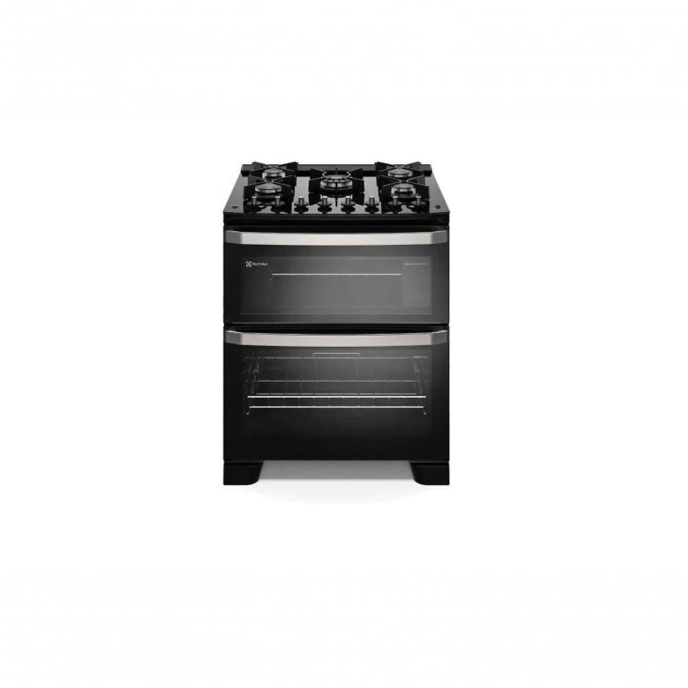 Fogão de Piso 5 Bocas Gás Electrolux Experience Mesa de Vidro Acendimento Automático Preto 110V