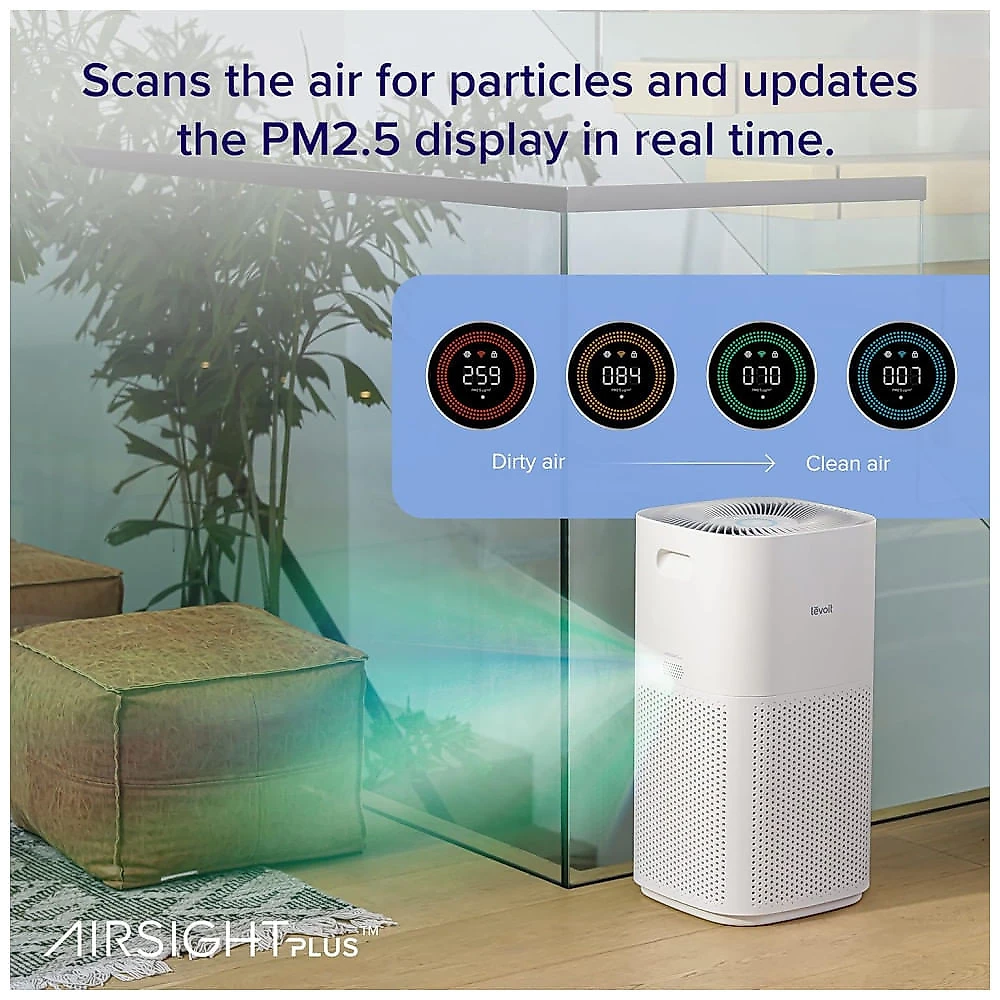 Umidificador 3 em 1 com Monitor PM2.5, Modo de Suspensão, Controle por APP e Compativel  Alexa e Google Assistant para Ambientes até 294m², 110V 49W, 110v