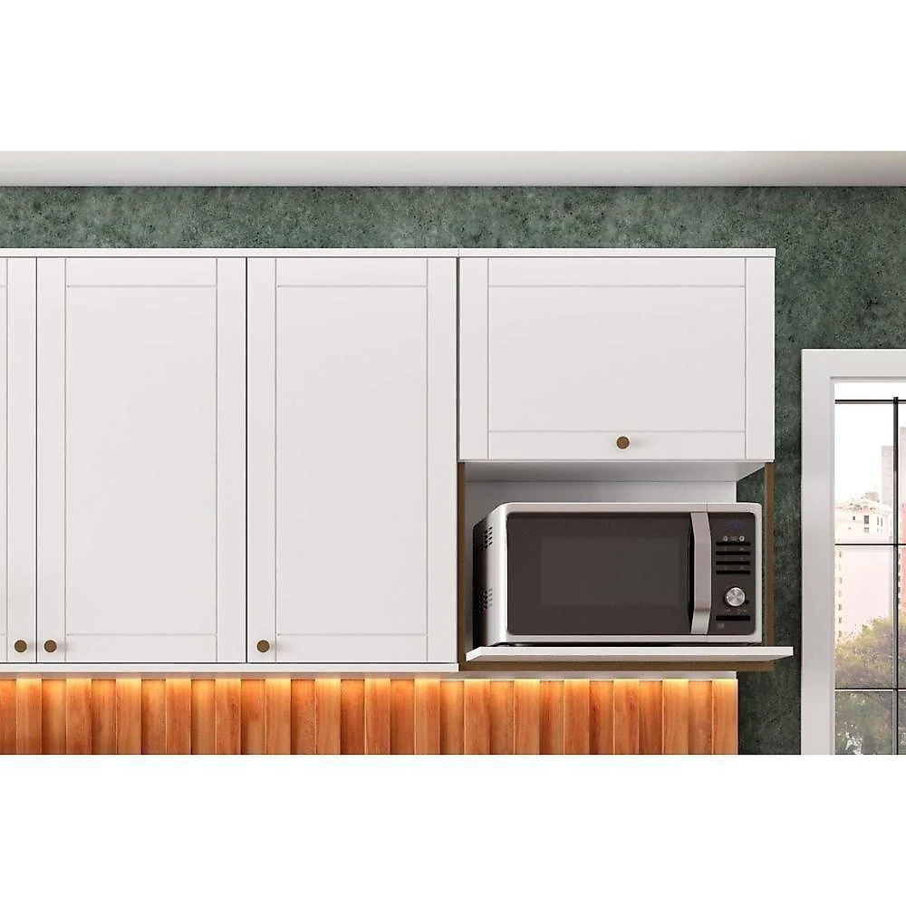 Cozinha Completa Bella 9 Peças (2aéreos+2balcões+5complementos) C9p60 Branco - Carraro