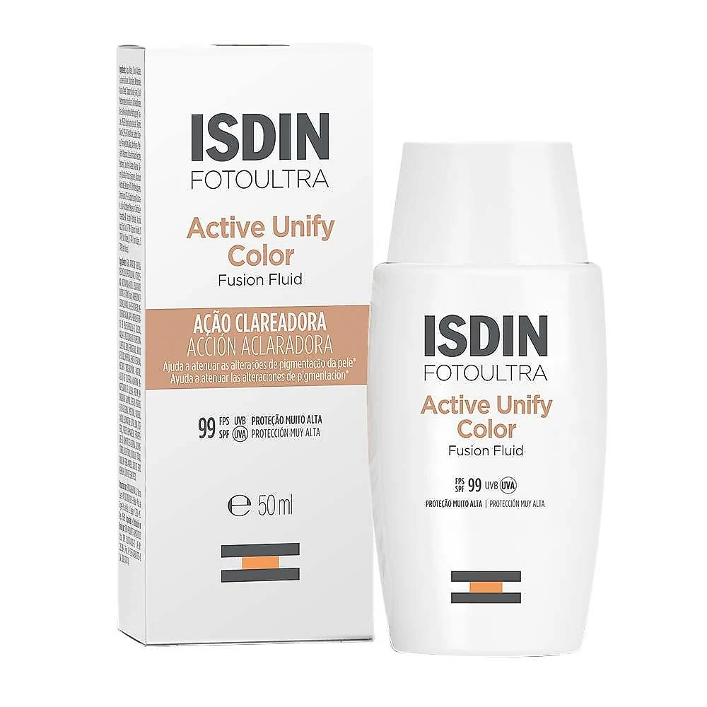 Isdin fotoultra active unify fusion protetor clareador com cor fps99 50ml