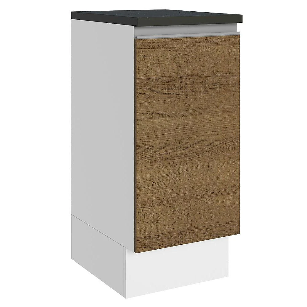 Balcão armário de cozinha 100% mdf 35 cm 1 porta branco rustic acordes madesa branco/rustic