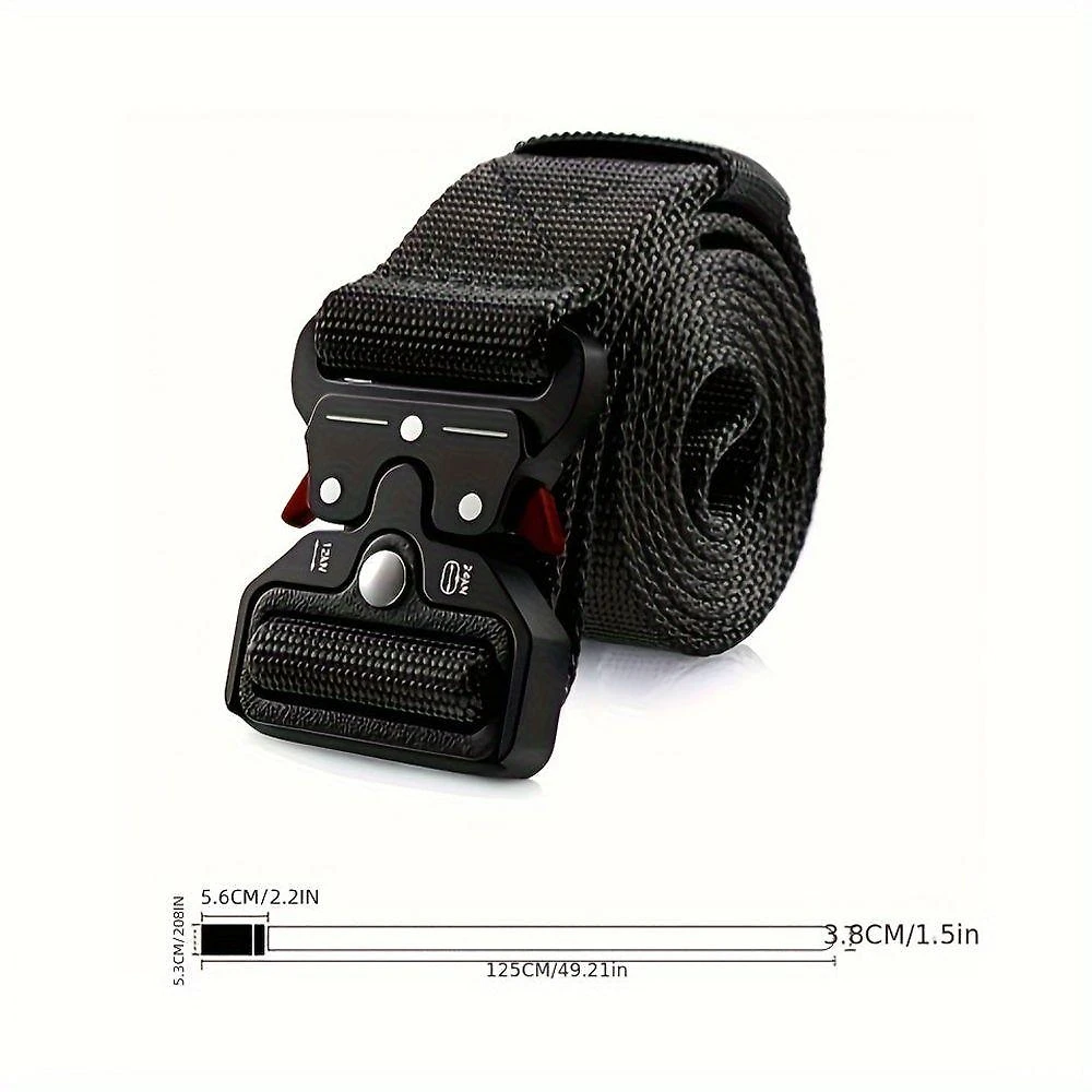 Miniatura Cinto Tático Para Homens Estilo Esportivo Fivela De Liberação Rápida De Grau Militar Resistente Vermelho E Preto