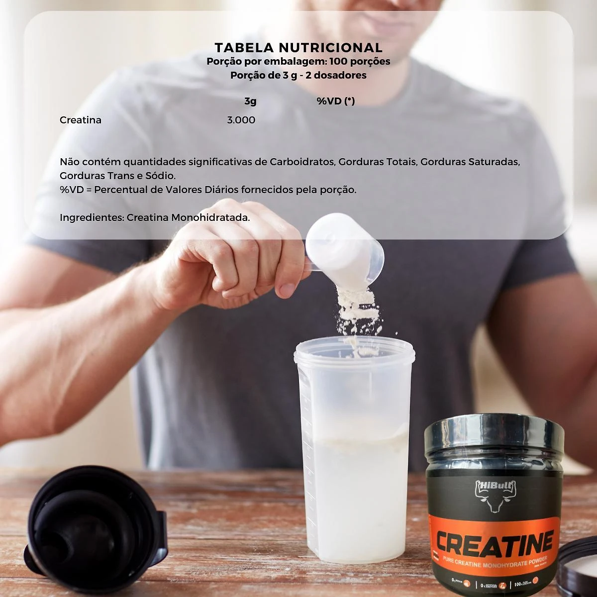 Miniatura Creatina 300G Creatine Pure Monohydrate Powder Hibull