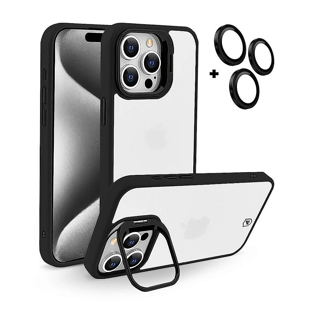 Kit Capa Gravity Preta E Película Ultra Safe Para Iphone 15 Pro Max - Gshield