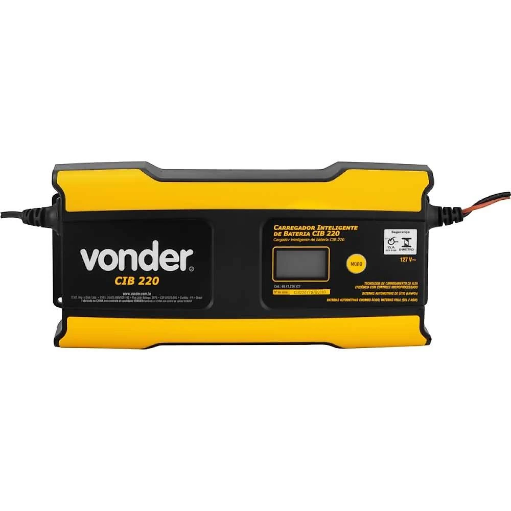 Carregador inteligente vonder cib220 30-200ah 6/12v 127v