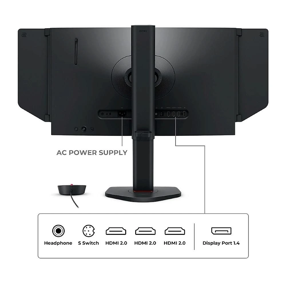 Monitor Gamer ZOWIE 24.1", Full HD, 400Hz, 1ms, Fast TN, DyAc 2, DisplayPort e HDMI, Altura Ajustável, Preto - XL2566X+