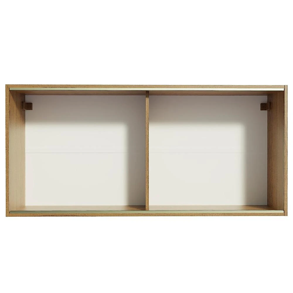 Armário de cozinha aéreo 2 portas de correr de vidro reflex rustic emilly madesa