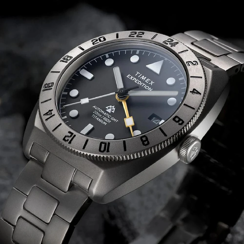 Relógio Timex Expedition Pioneer Titanium Automatic GMT TW2Y63500 Masculino 41mm