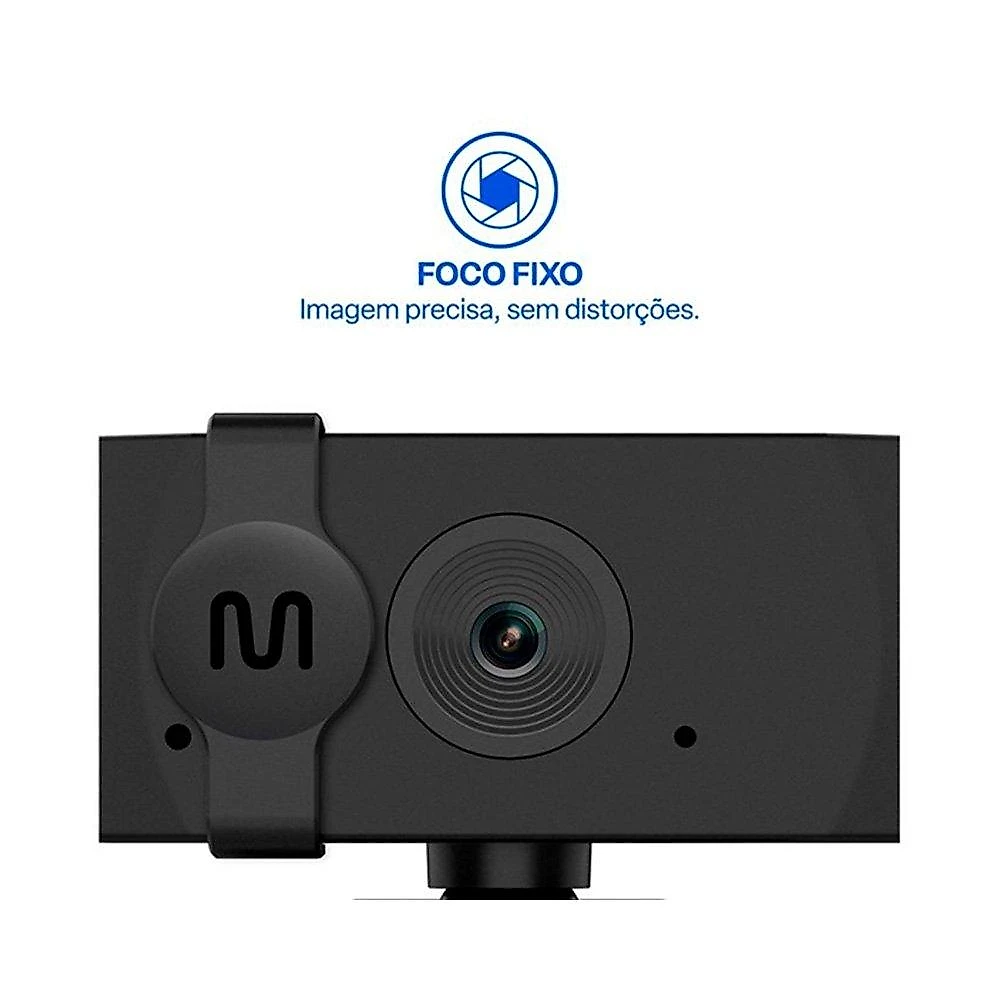 Webcam Multi WC056, HD 720p, 30FPS, Foco Fixo, Microfone Integrado e Protetor de Privacidade - WC056