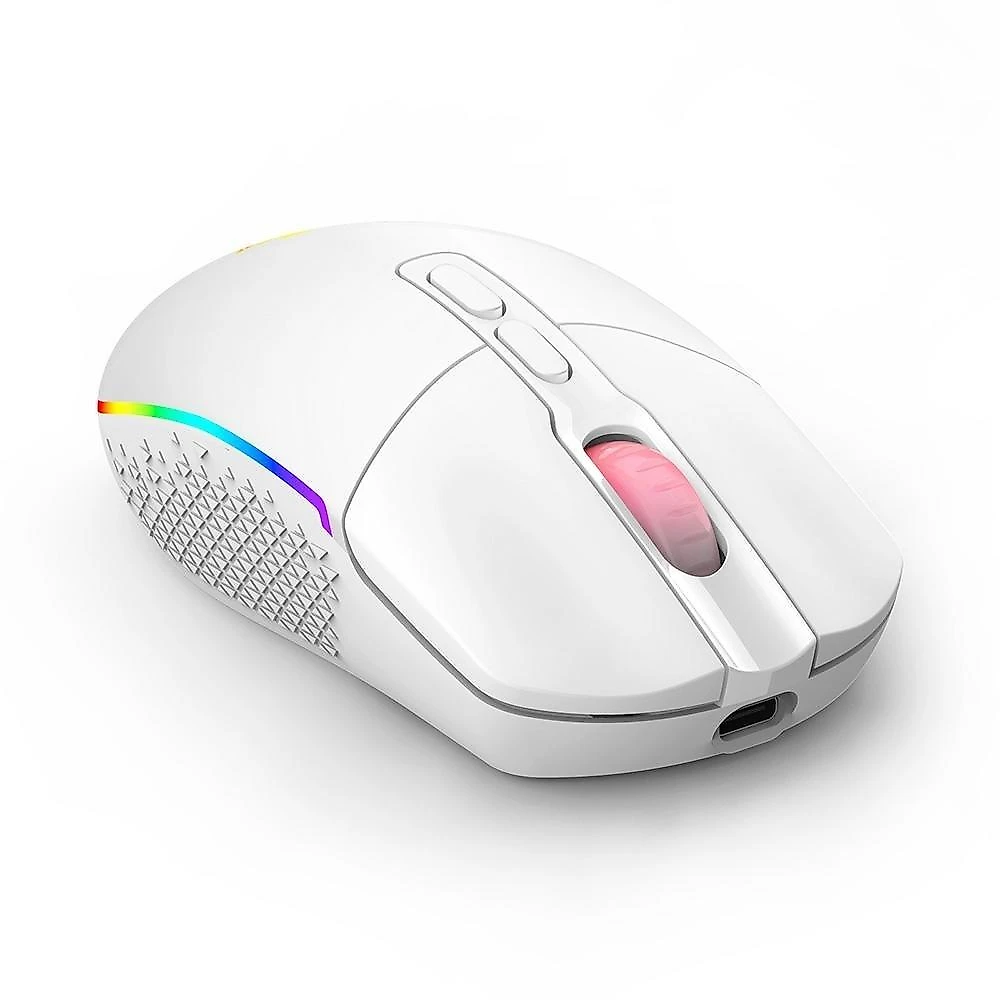 Mouse Gamer Sem Fio Redragon Invader Pro, RGB, 10000 DPI, 9 Botões, Wireless, Branco - M719W-RGB-PRO
