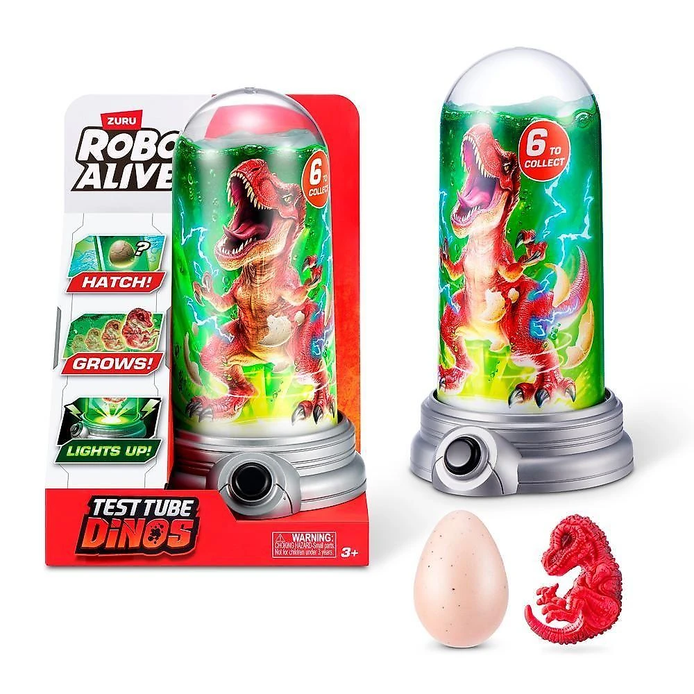 Robo Alive Test Tube Dinos com Luz LED e Crescimento em Água Verde Candide