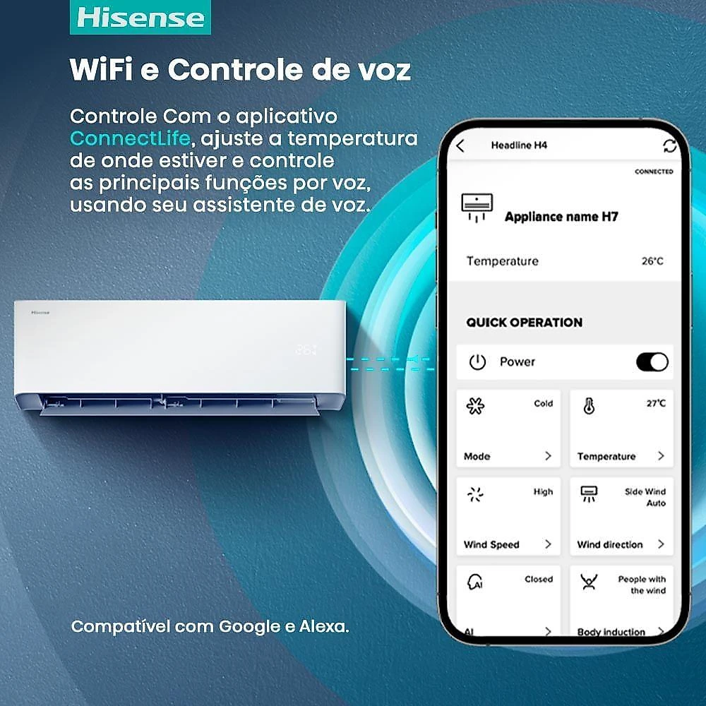 Ar Condicionado Split Hi Wall Hisense Inverter 18000 BTUS Frio 220V R-32 AS-18TW2RWP00C