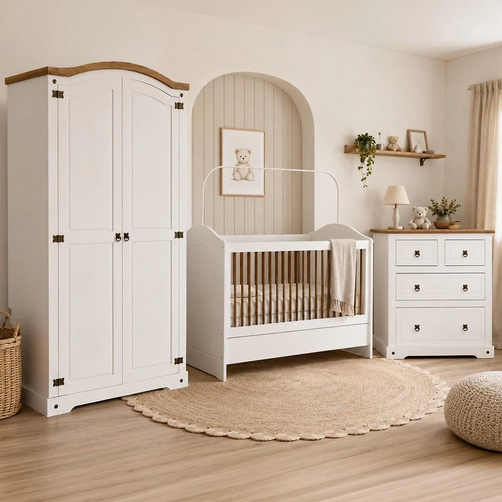 Quarto Baby Completo Compacto Smile Creme/Carvavlho