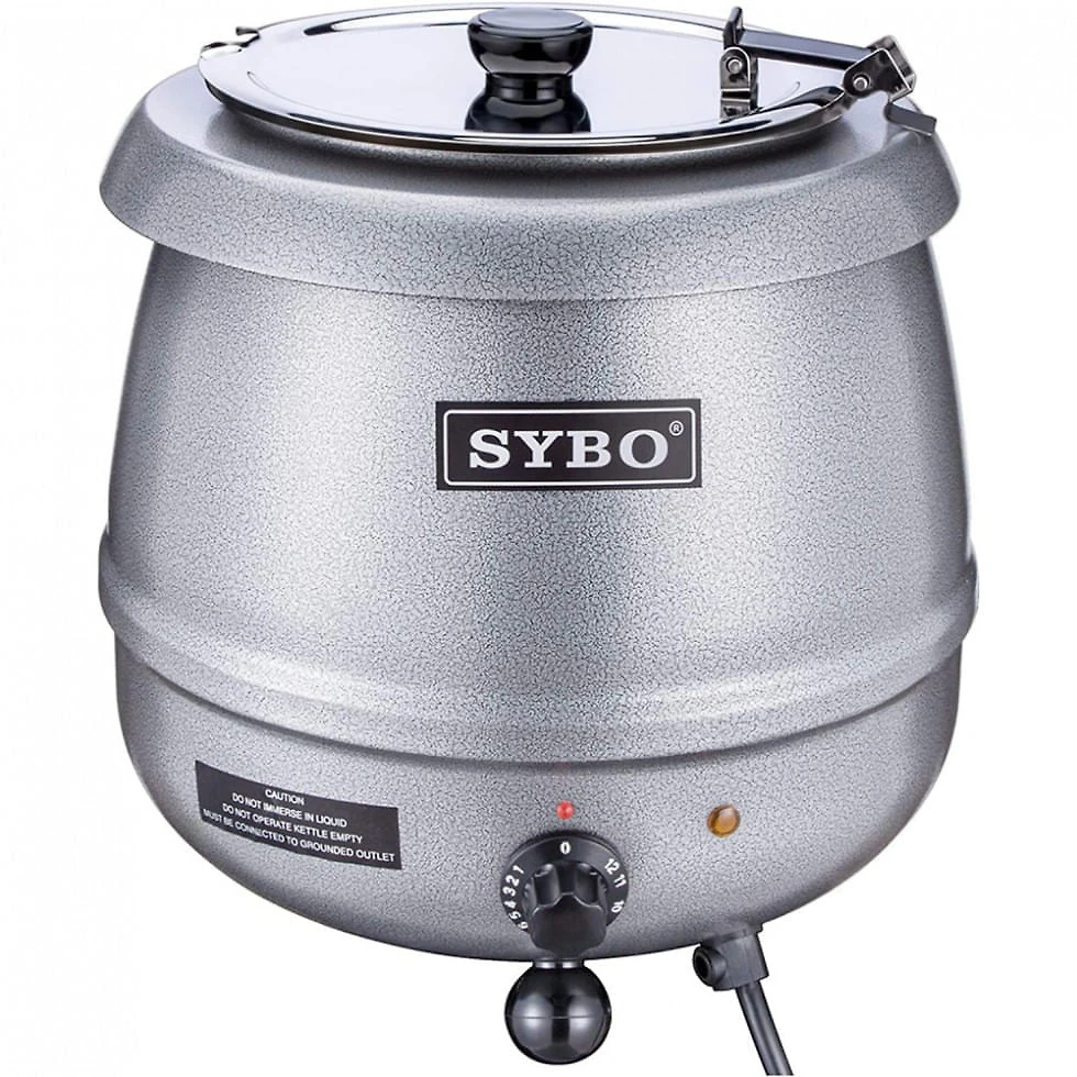 Caldeirão Elétrico Profissional para Sopa 10 Litros com Controle de Temperatura em Aço Inoxidável, 110V 400W, SYBO, Pra...