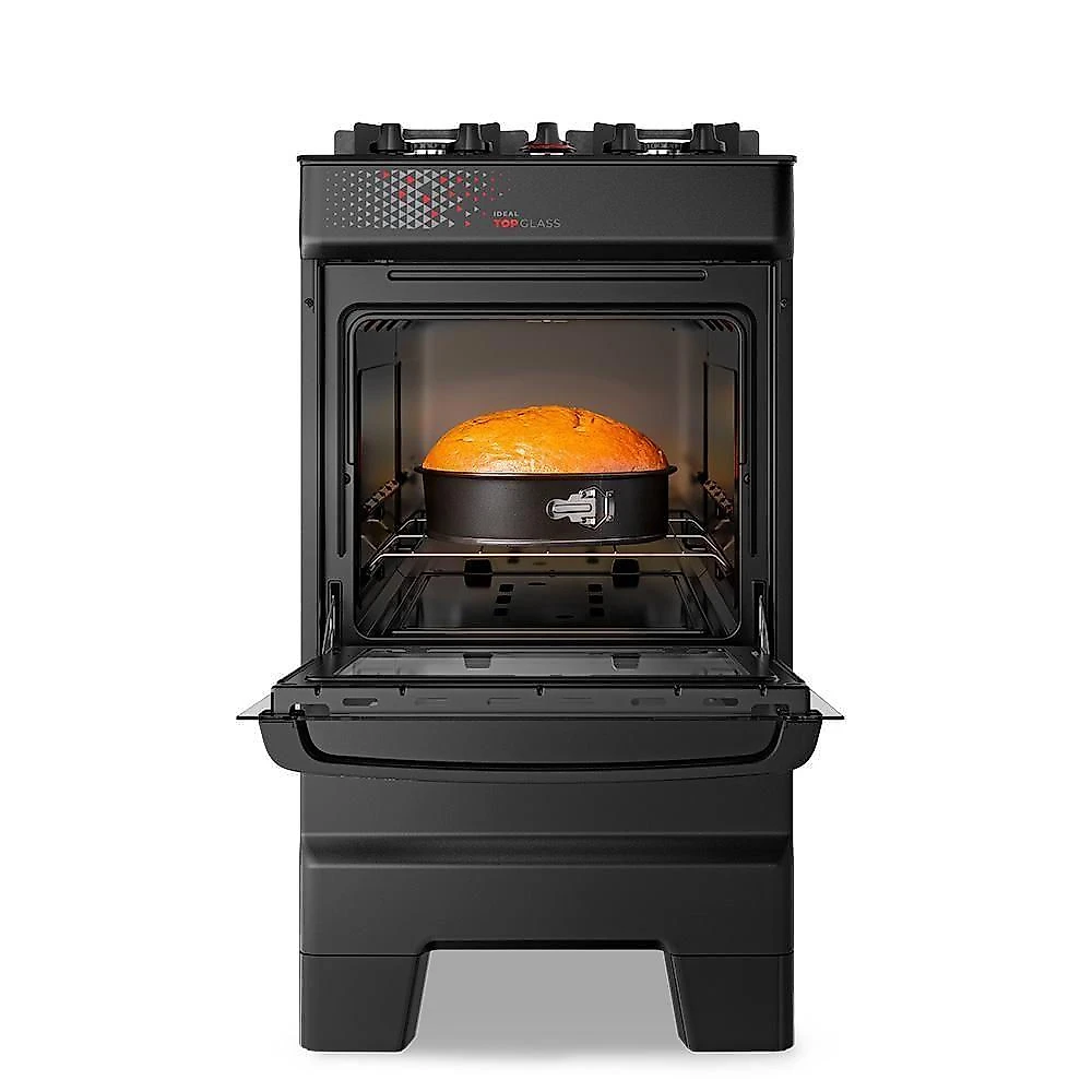 Fogão A Gás Mesa De Vidro Forno Limpa Fácil E Acendimento Automático Esmaltec Ideal Top Glass Preto 4 Bocas Bivolt