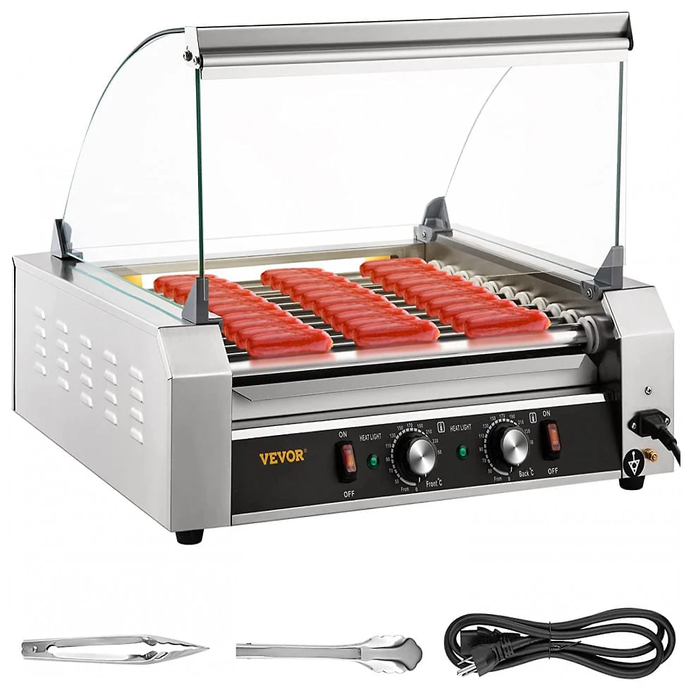 VEVOR Máquina de Salsicha Profissional em Aço Inoxidável até 30 Unidades com Controle de Temperatura Duplo e Luz LED, 110...