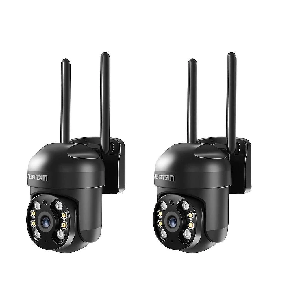 Kit 2 Câmeras de Segurança Aquilae Wifi Full HD 1080p Detecção IA IP66 Preto