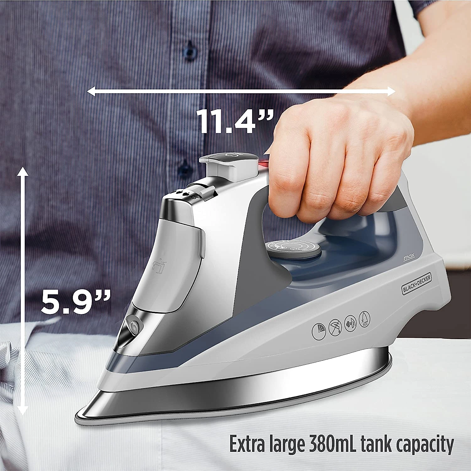 BLACK DECKER D3030 Ferro de Passar á Vapor cDesligamento Automático 1750W110W Cinza
