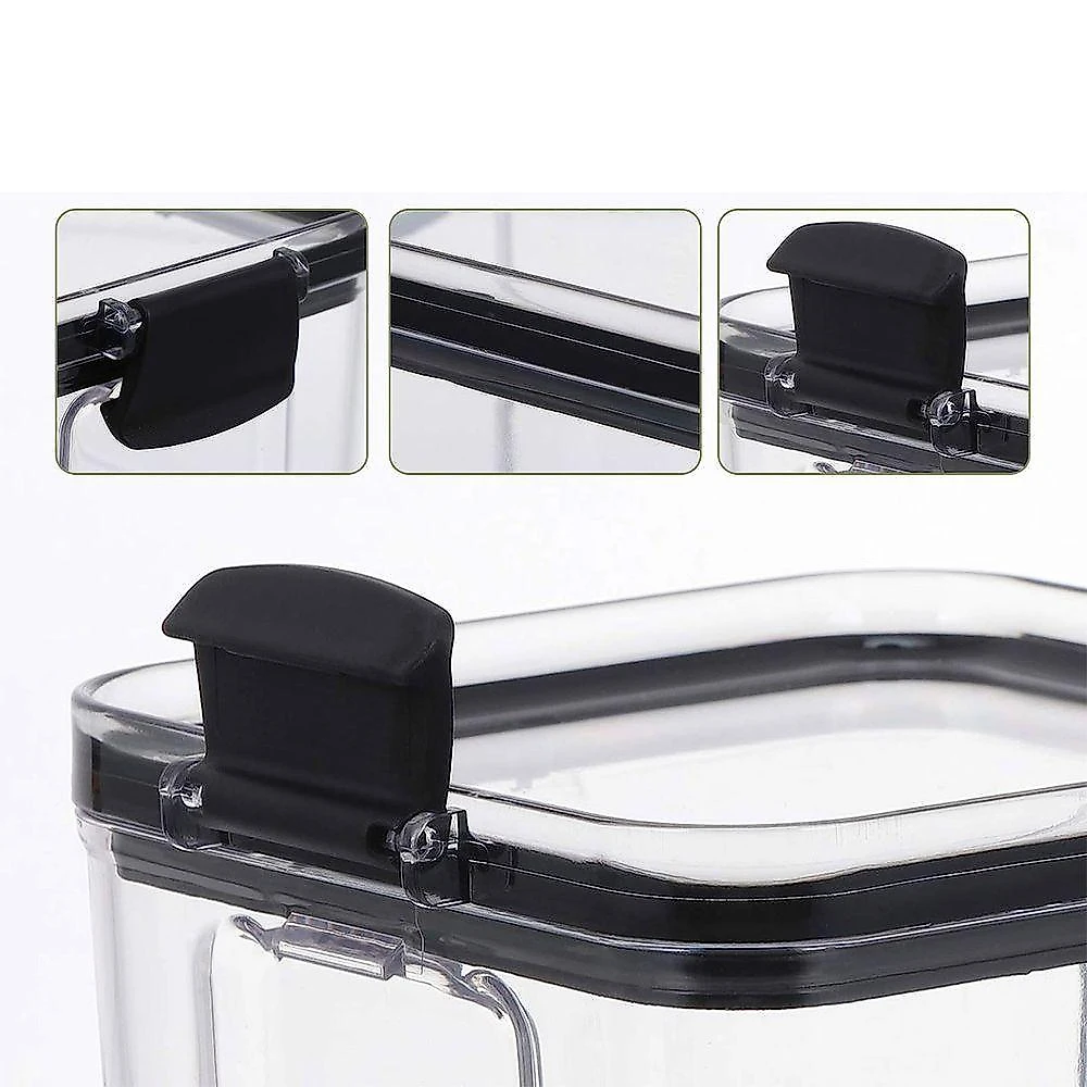 Pote Hermetico Conserva Tampa Com Trava Kit 2 Unidades Acrilico Transparente Alimento Mantimento