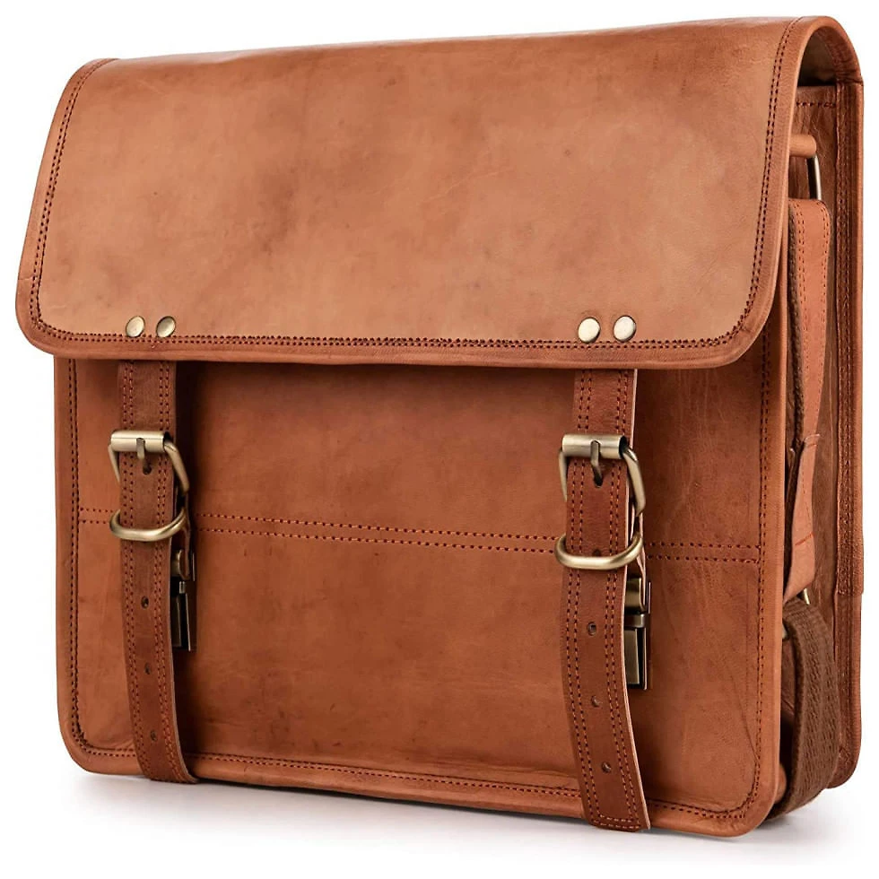 Bolsa Maleta Berliner Bags de Couro Unissex para Laptop , Marrom