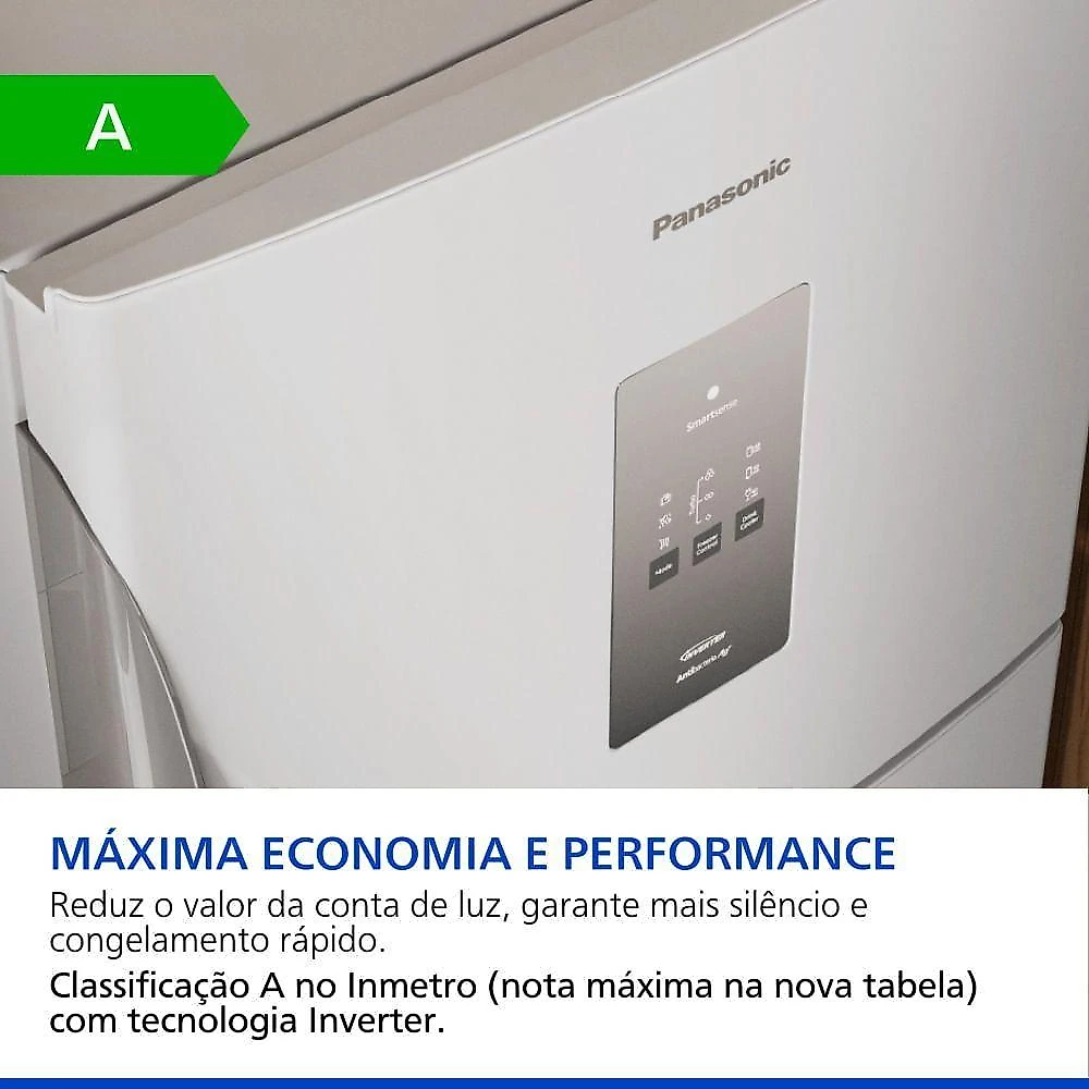 Geladeira Panasonic Intuitive+ NR-BT71 Frost Free Inverter 494L Branca 220V