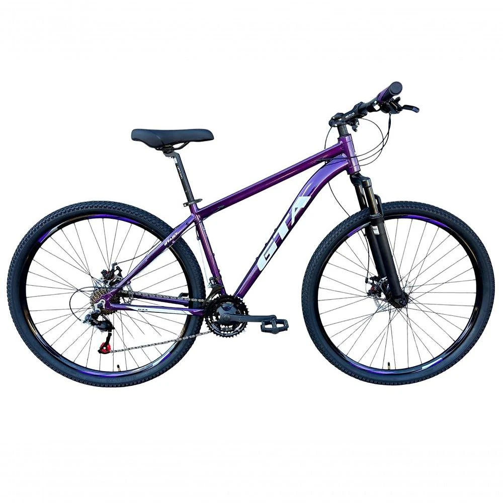 Bicicleta Aro 29 Gta Start Alumínio 27v K7 Freio A Disco Garfo Suspensão Mountain Bike Roxo Tam: 21