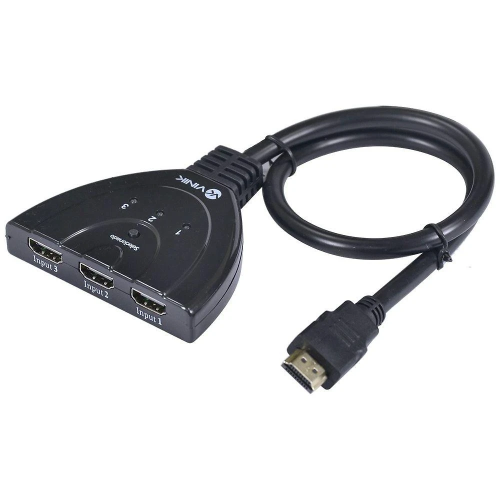 Switch HDMI Vinik Switch HDMI 3 Entradas e 1 Saída para Conectar Dispositivos Full HD 1080P 1.3V