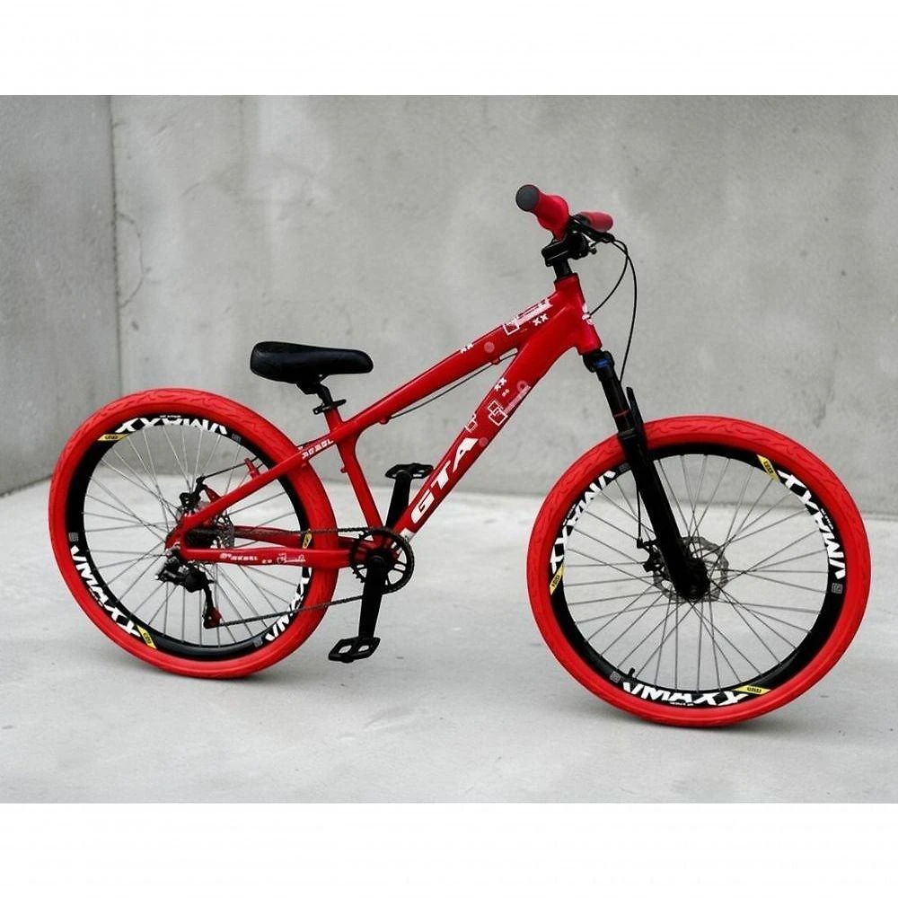Bicicleta 26 Gta Rebel Freeride Downhill Single Aro Vmaxx Freio A Disco Pneu Flame Roxo - Vermelho