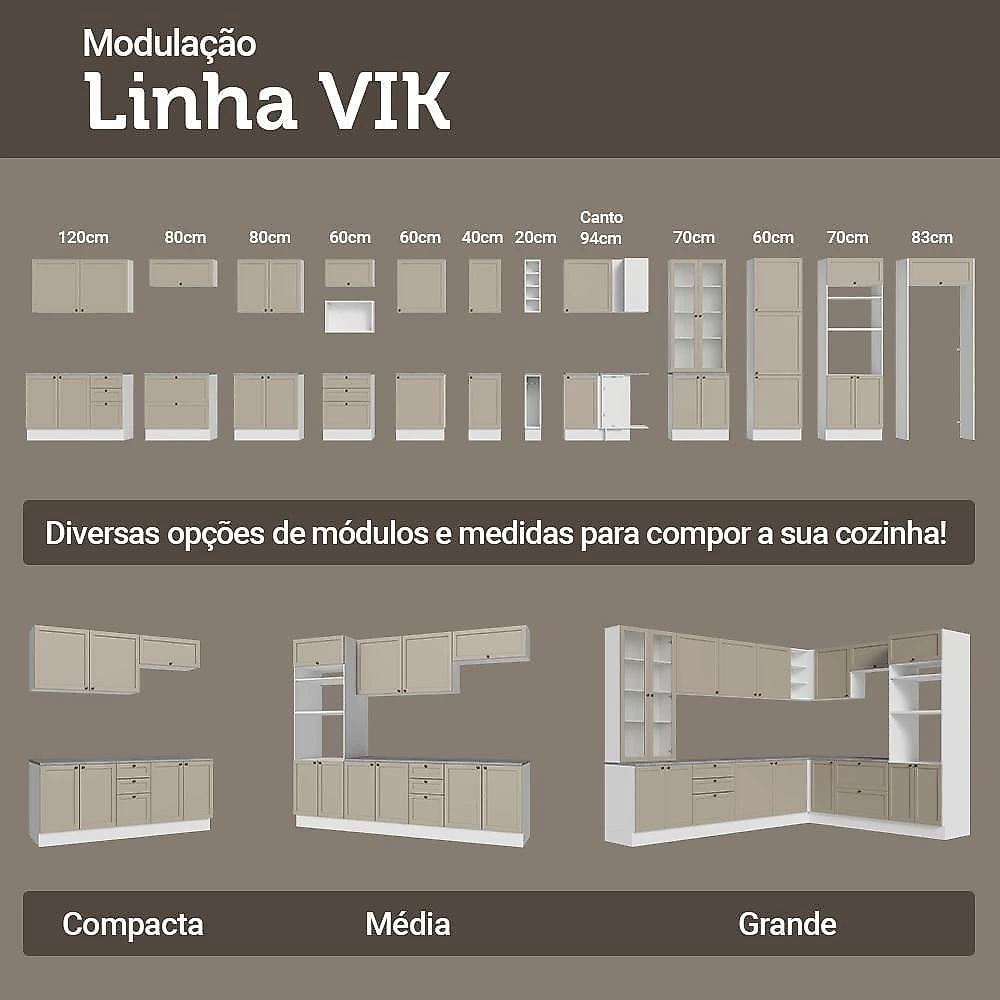 Armário Aéreo 40 Cm 1 Porta Branco-crema Vik Madesa Branco-crema