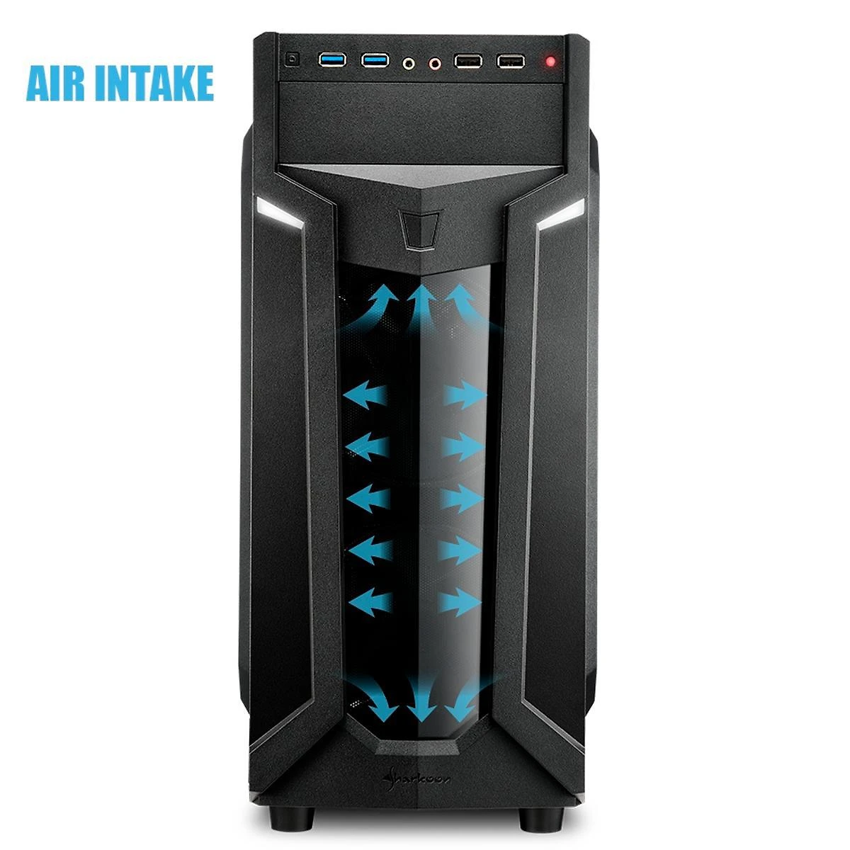 Miniatura Gabinete Gamer Sharkoon Vg6-W Atx Com 3 Fans Led Vermelho