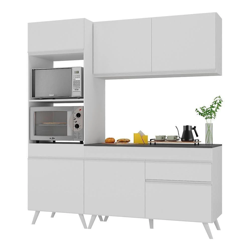 Armário De Cozinha Compacta 182cm Multimóveis V3694 Branco