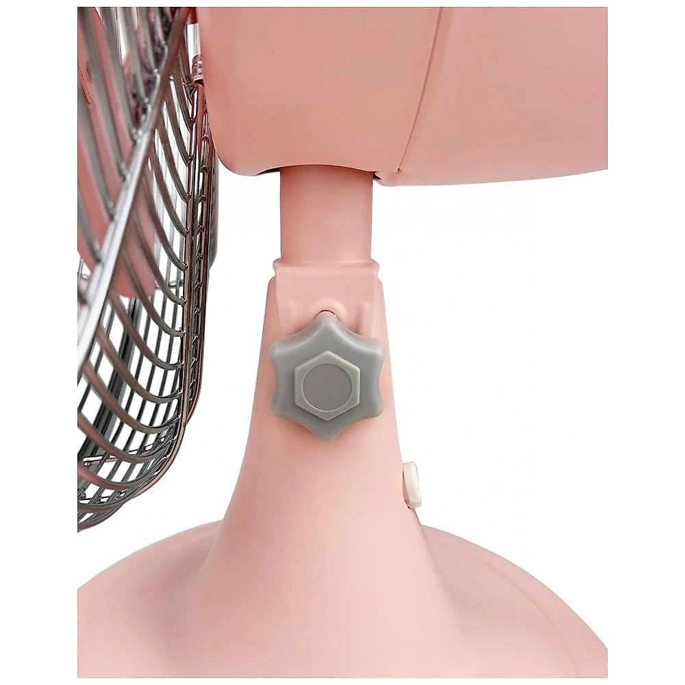 Ventilador de Mesa Retrô com 3 Velocidades, 110V, Good Housekeeping 92604, Rosa