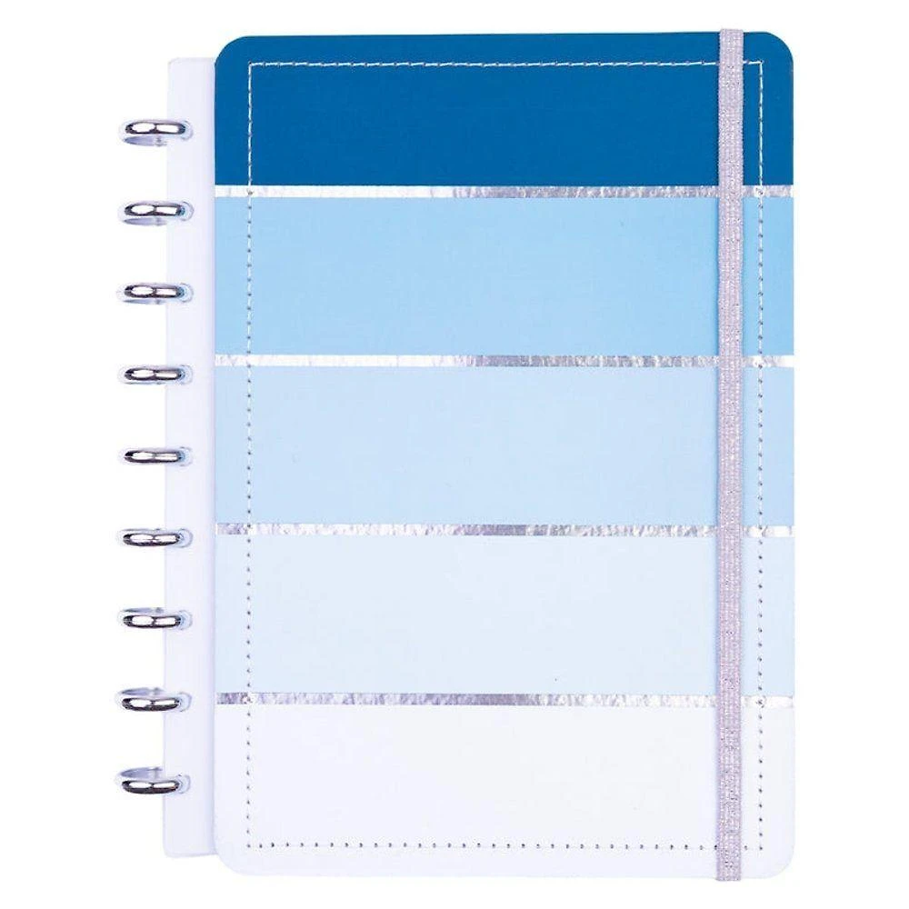 Caderno de Disco Listral Azul Grande g Capa Dura com Elástico Azul