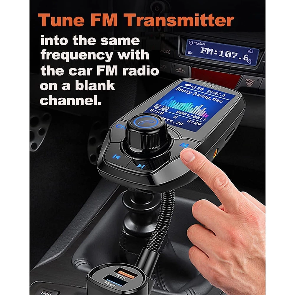 GUANDA TECHNOLOGIES CO LTD Adaptador Transmissor Bluetooth FM Veicular USBAUX Preto