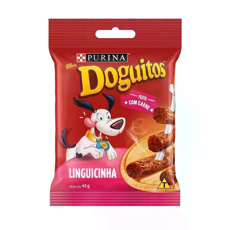 Petisco Doguitos Snack Linguicinha para Cães Purina Pacote 45g