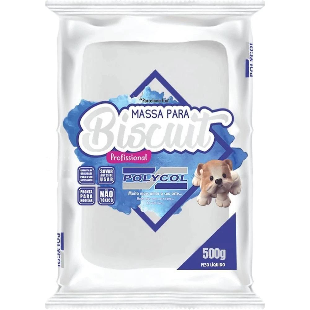 Massa de Porcelana Fria Biscuit Super Branca 500g Polycol