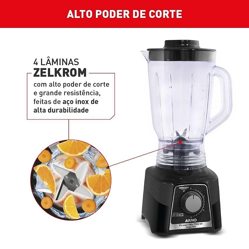 Liquidificador Powermix Arno 700W LQ33 Preto 110V