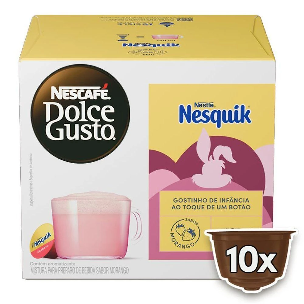 Cápsulas de Bebida Achocolatada Nesquik Nescafé Dolce Gusto Caixa com 10 Unidades