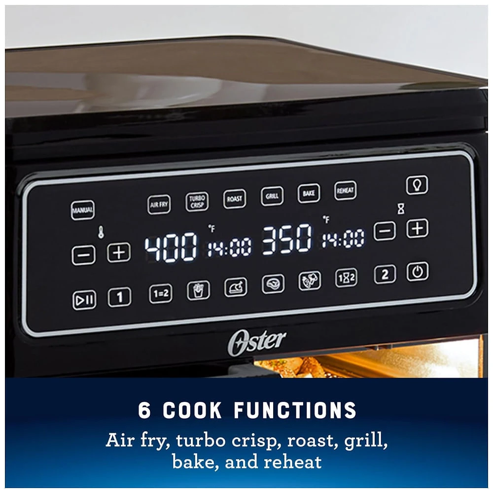 Air Fryer com Cesto Duplo 10L e 6 Funções de Cozimento, 110V 1700W, Oster Flex, Azul 110v