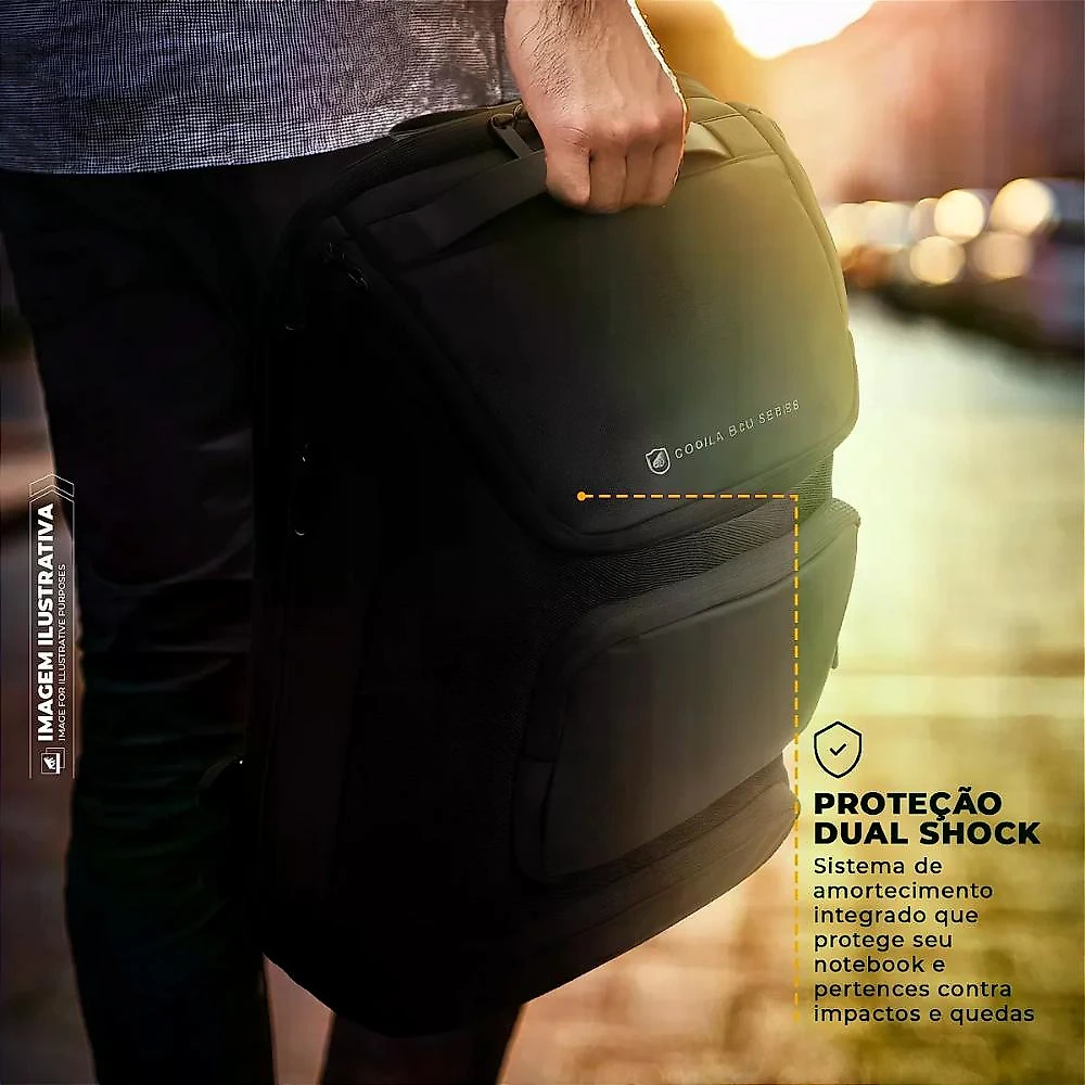 Kit Mala de Bordo para Viagem + Mochila Executiva Dual Shock - Gshield