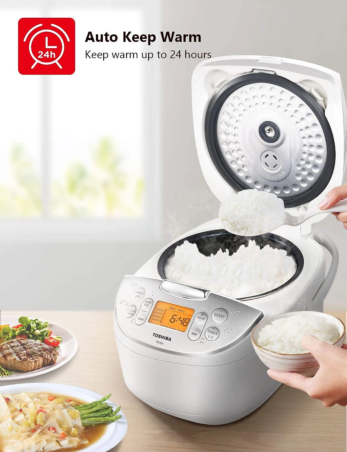 Panela elétrica de arroz Toshiba TRCS01 1 L branco