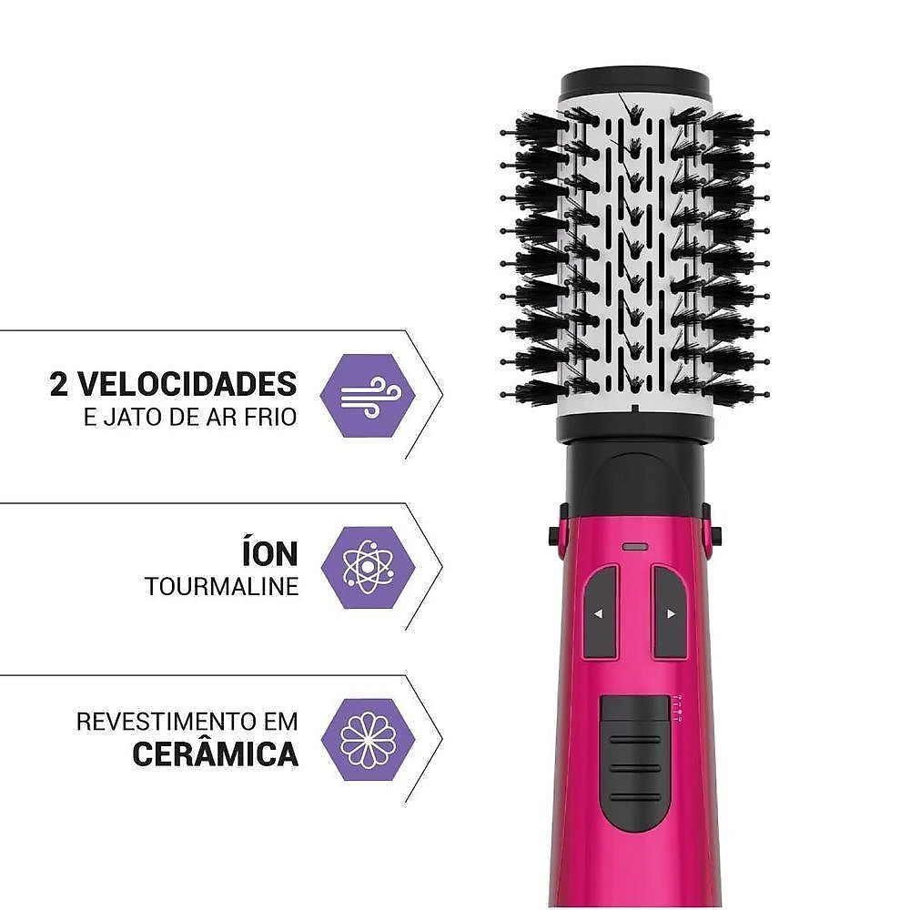 Escova rotativa pere01 1300w tecnologia Íon tourmaline philco bivolt