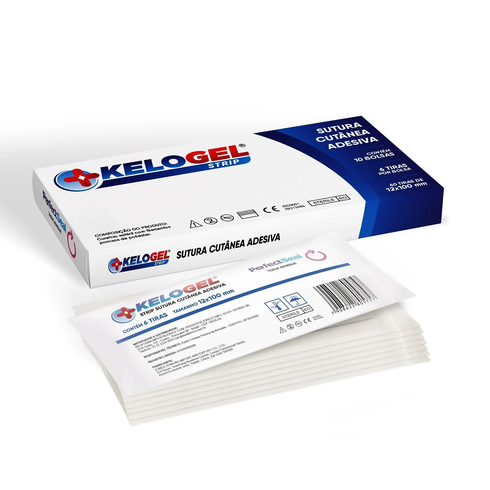 Miniatura Sutura Cutânea Ponto Falso Kelogel Strip 12Mmx100Mm 120Un